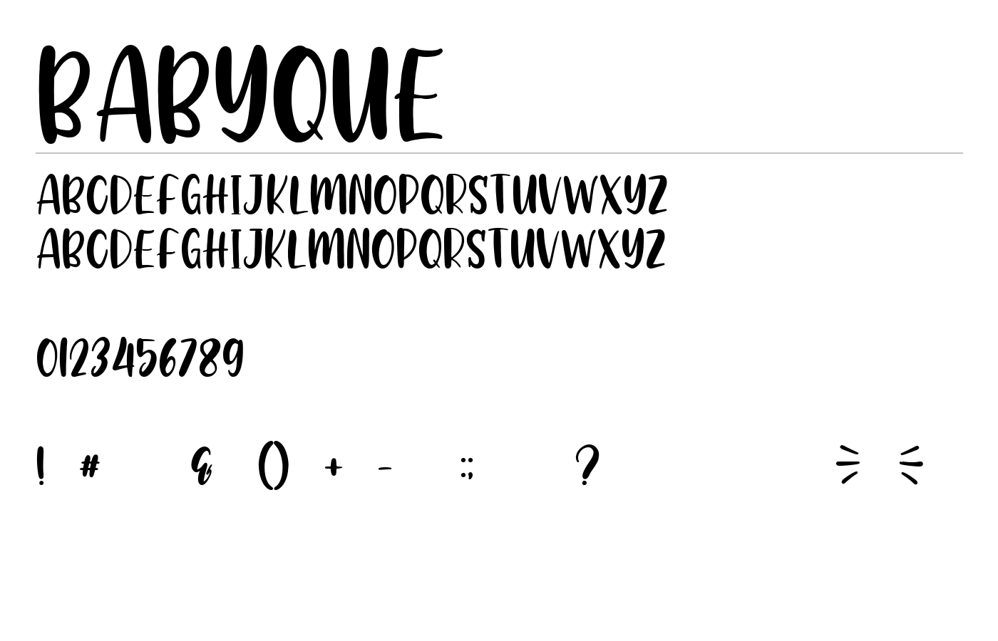 Babyque Font preview