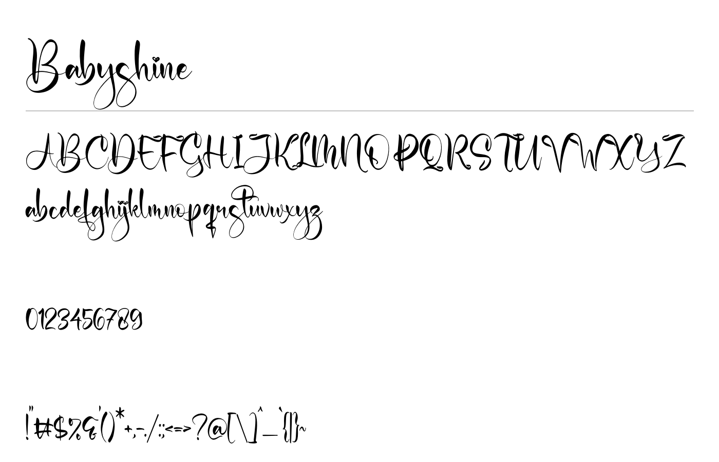 Babyshine Font preview