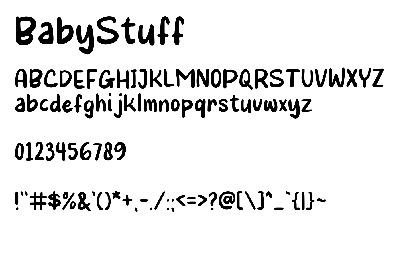 BabyStuff Font preview