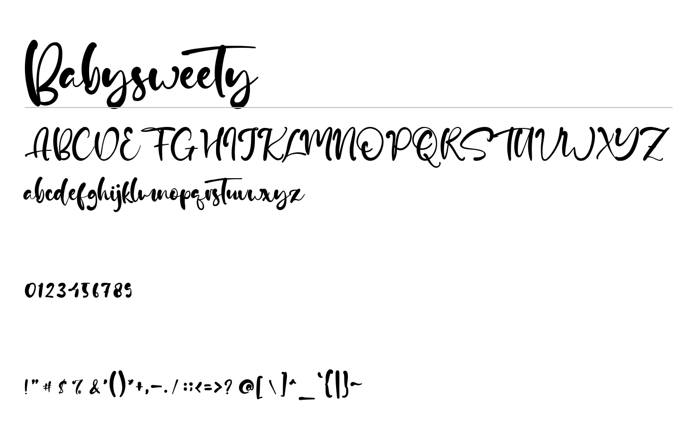 Babysweety Font preview