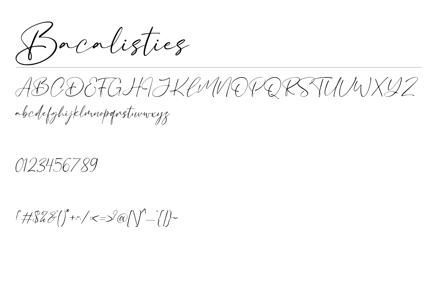 Bacalisties Font preview