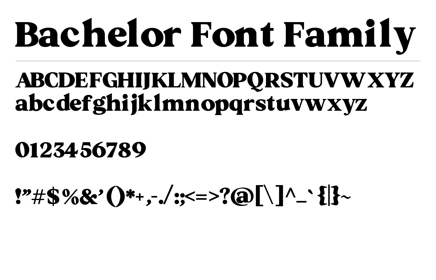 Bachelor Font preview
