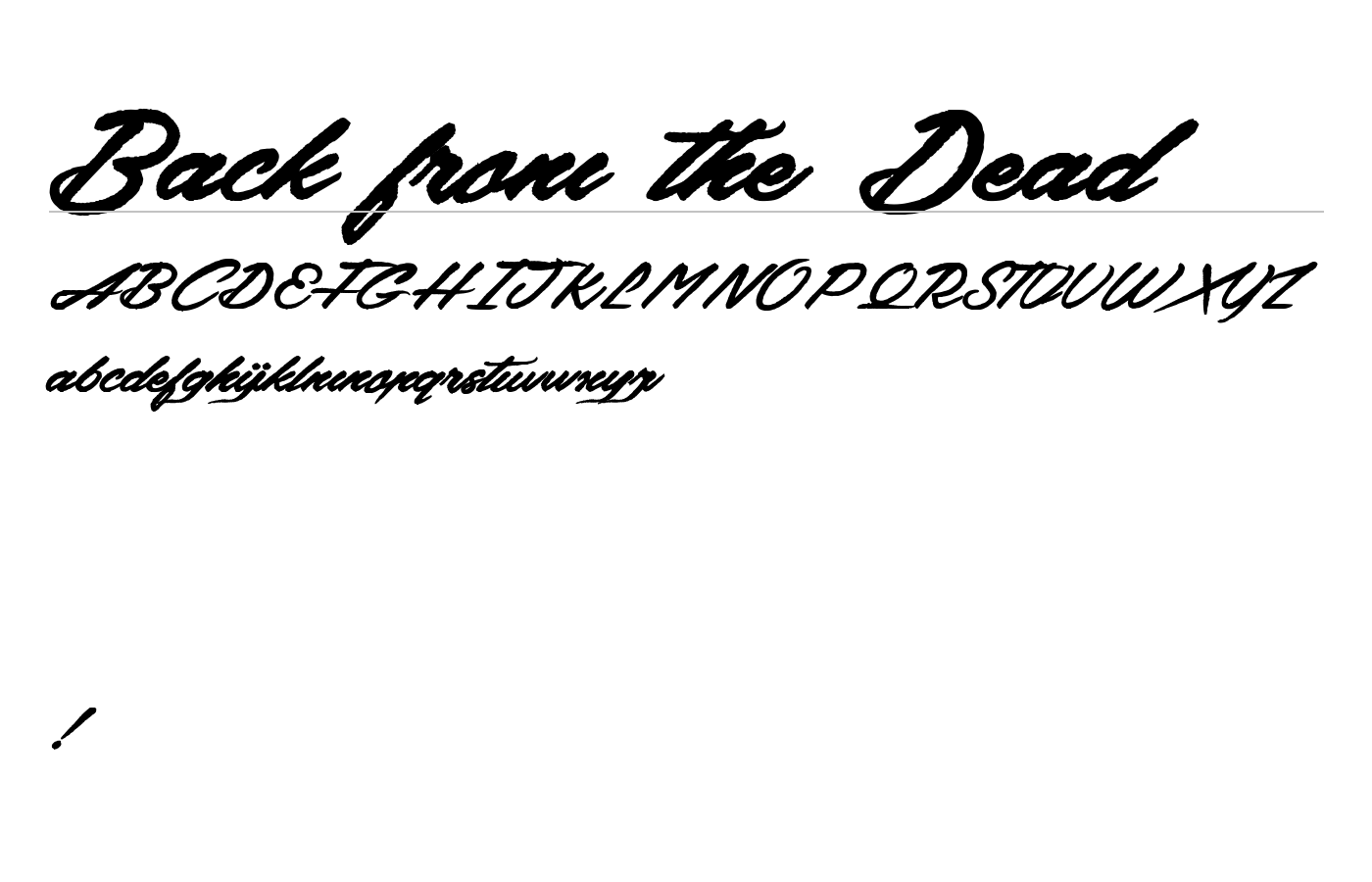 Back from the Dead Font preview