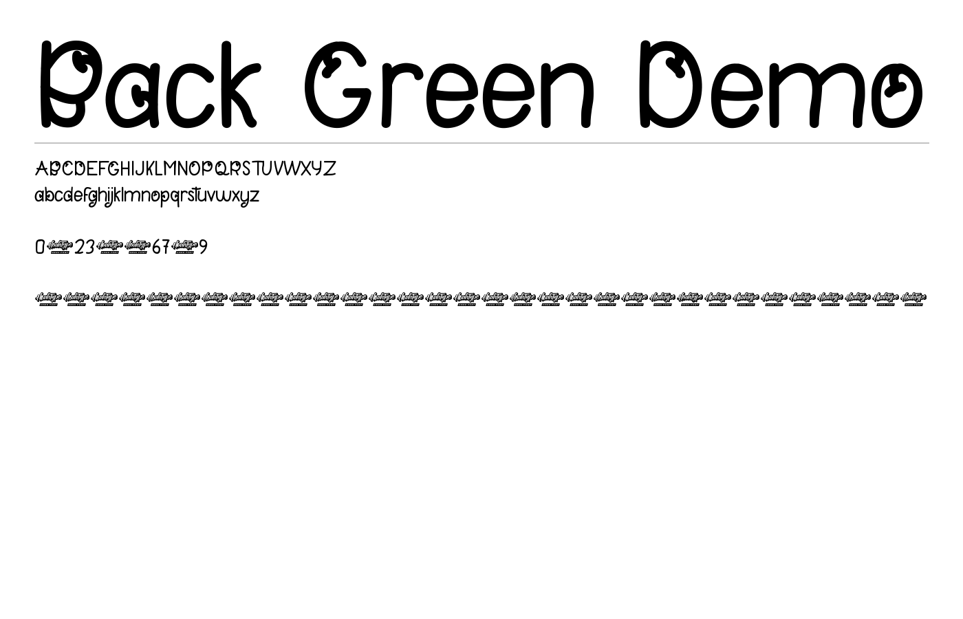 Back Green Demo Font preview
