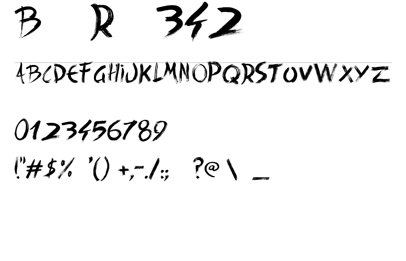 Back Ride 342 Font preview