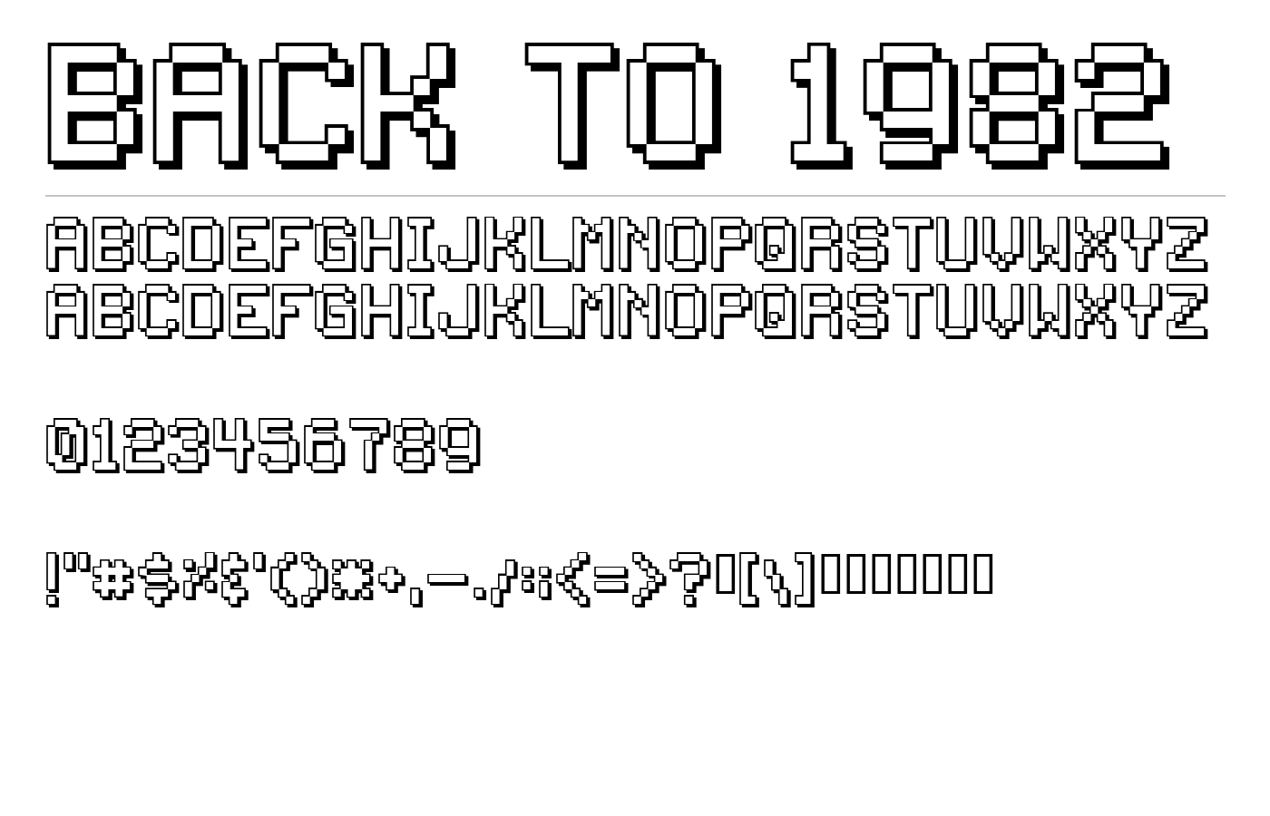 Back to 1982 Font preview