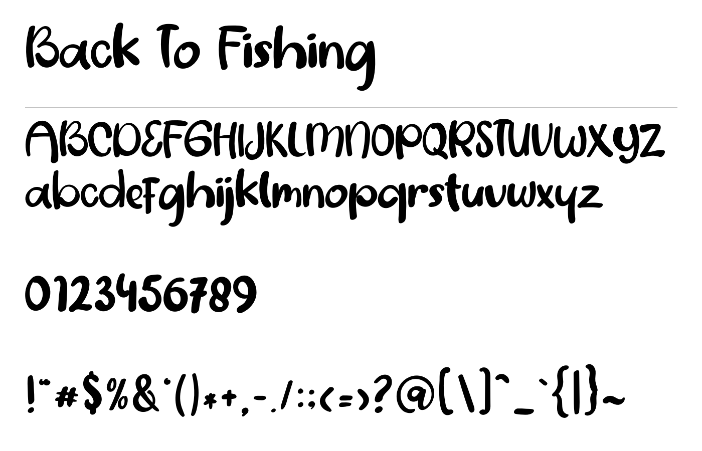 Back To Fishing Font preview