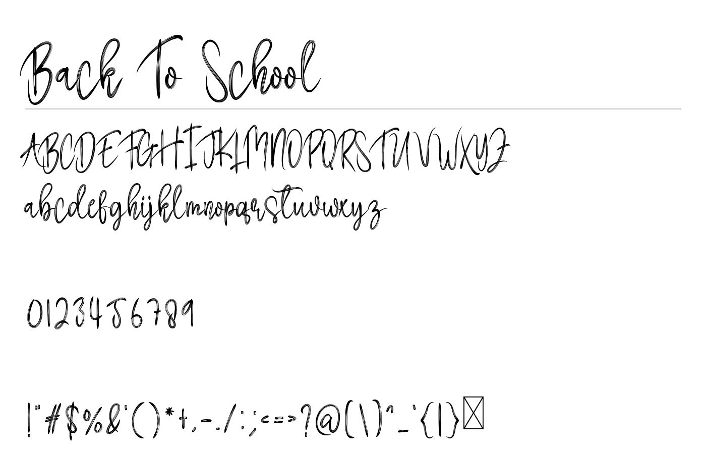 Back To School Font preview