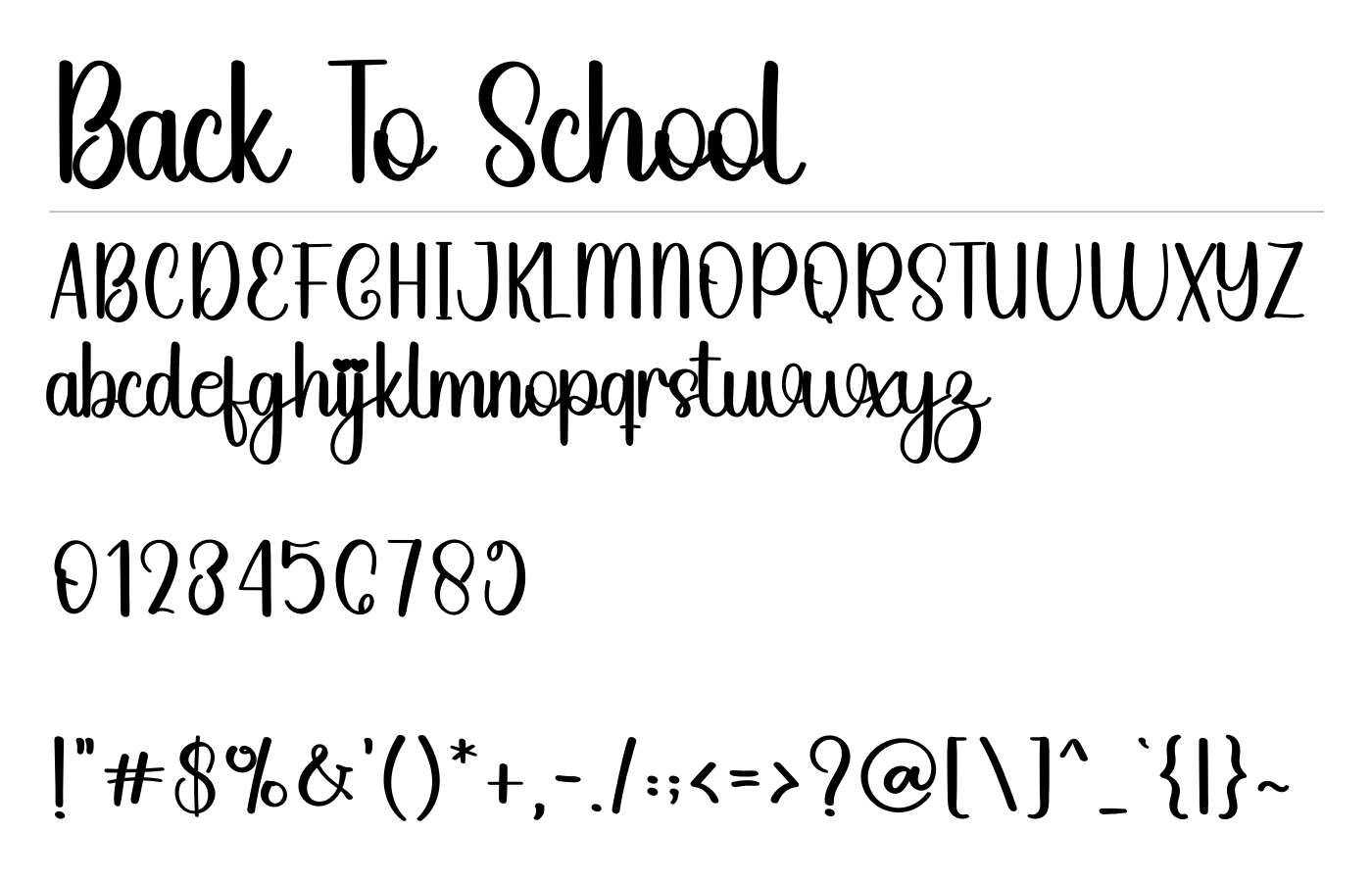 Back To School Font preview