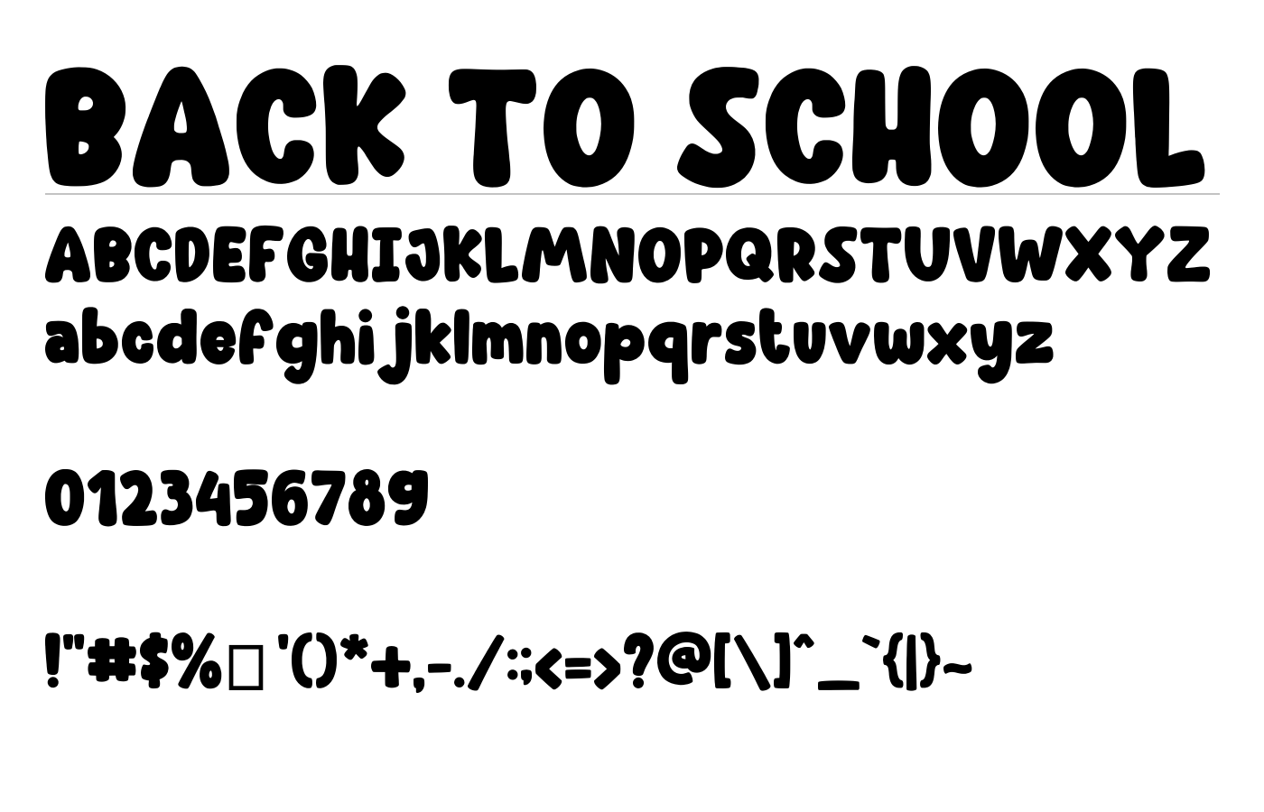 BACK TO SCHOOL Font preview