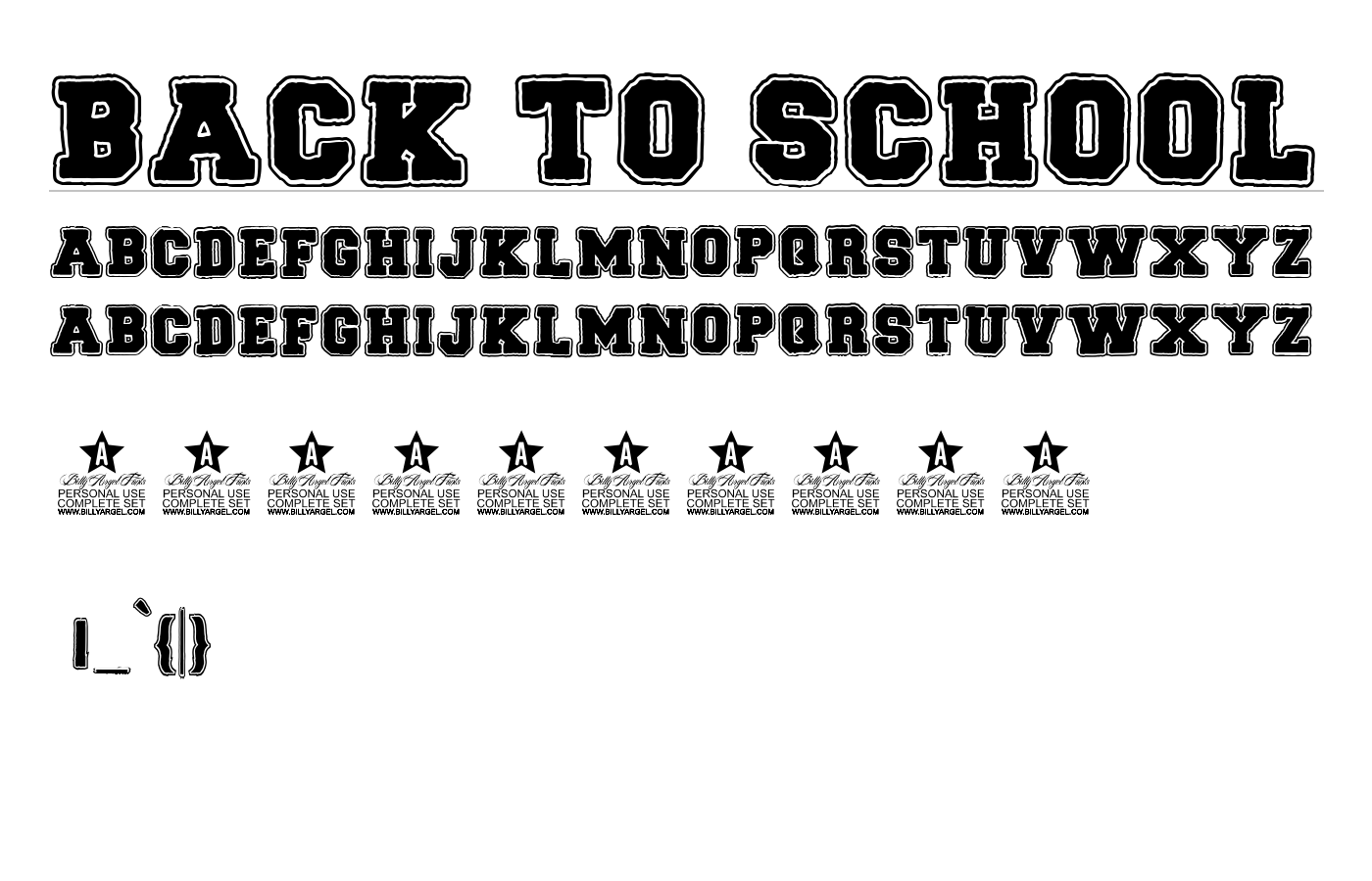 BACK TO SCHOOL Font preview