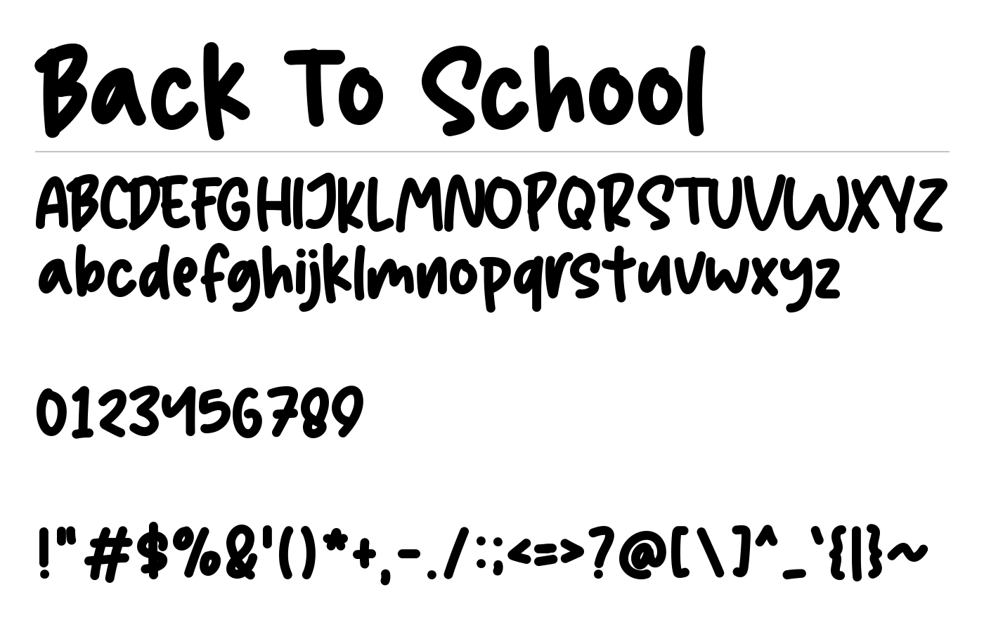 Back To School Font preview