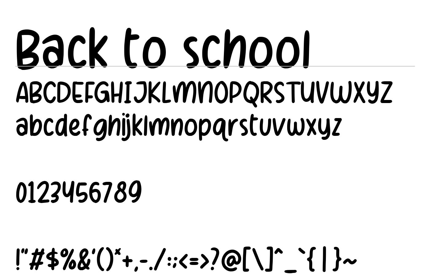 Back to school Font preview