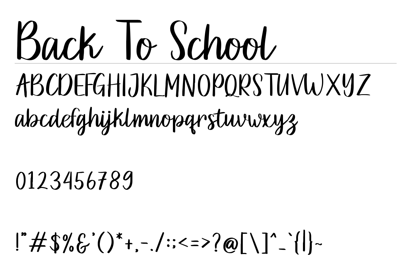 Back To School Font preview