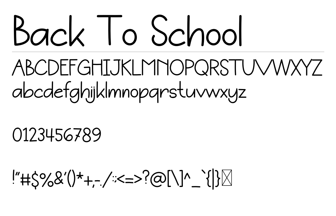 Back To School Font preview