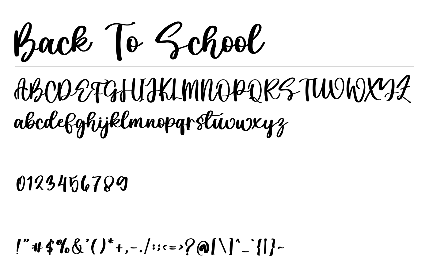 Back To School Font preview