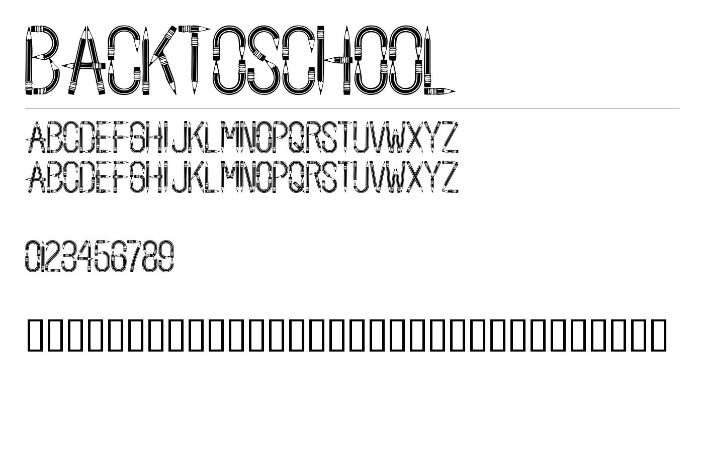 BackToSchool Font preview