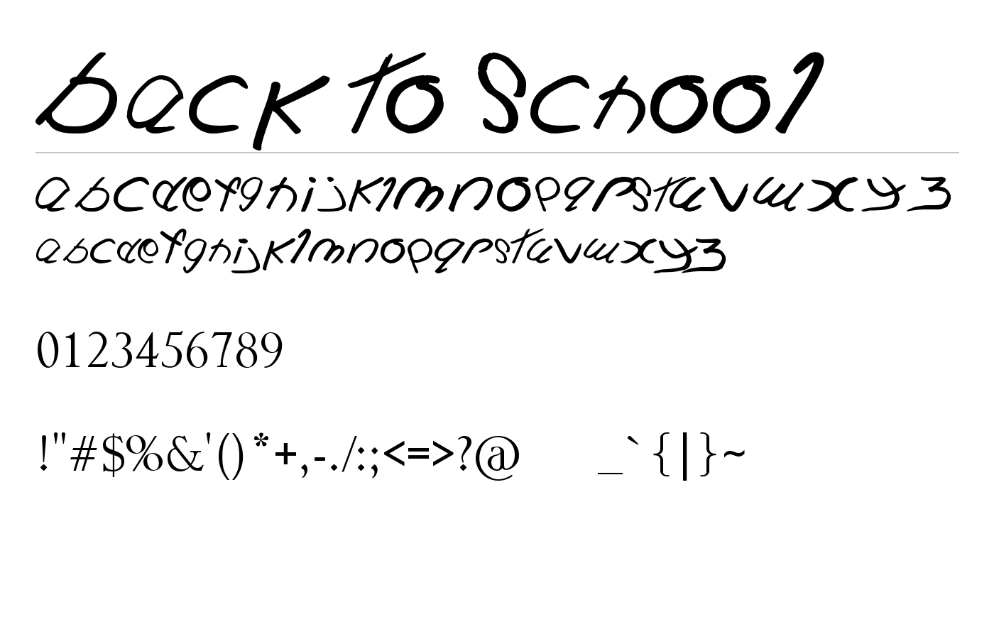 Back To School Font preview