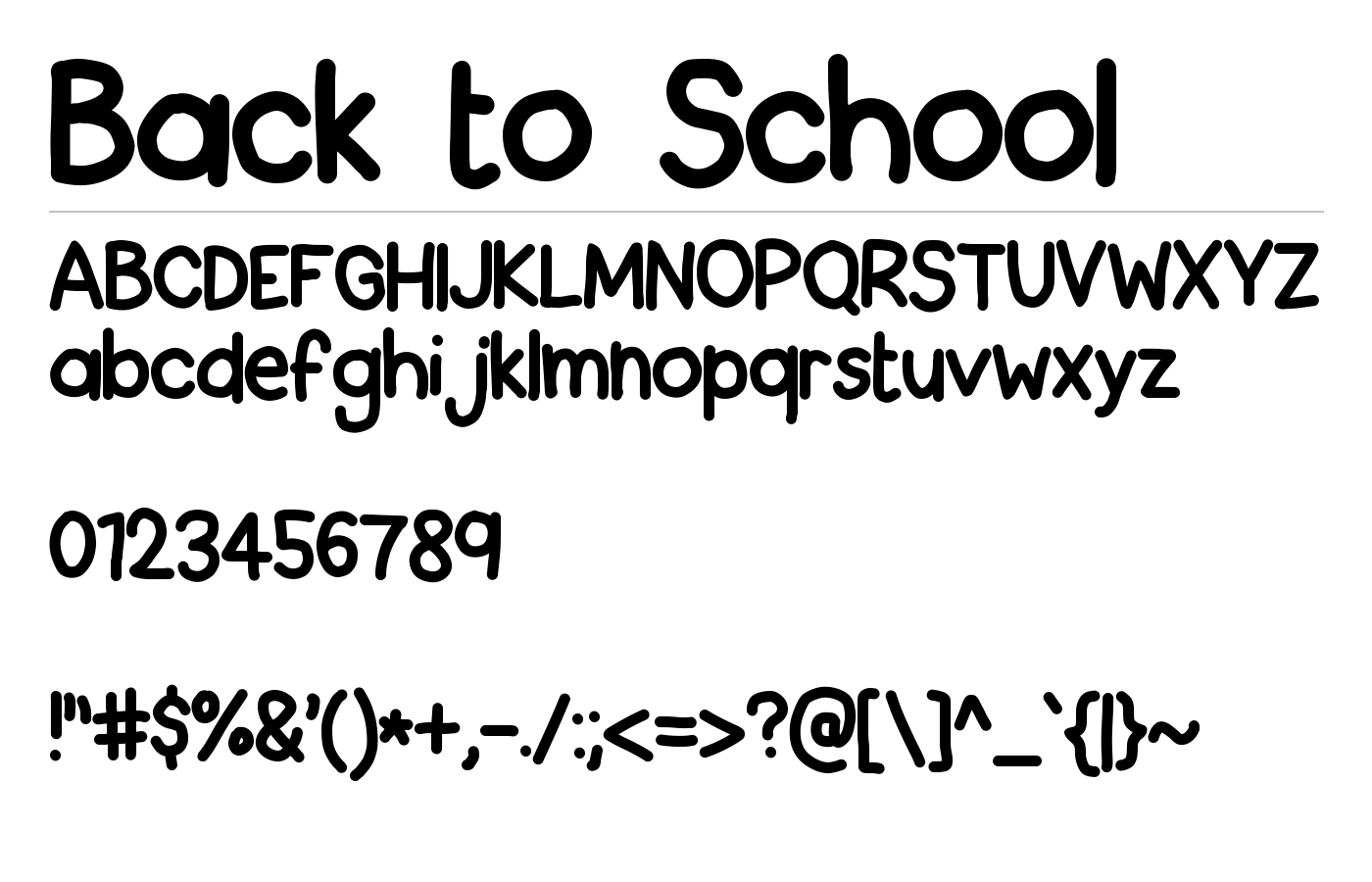 Back to School Font preview