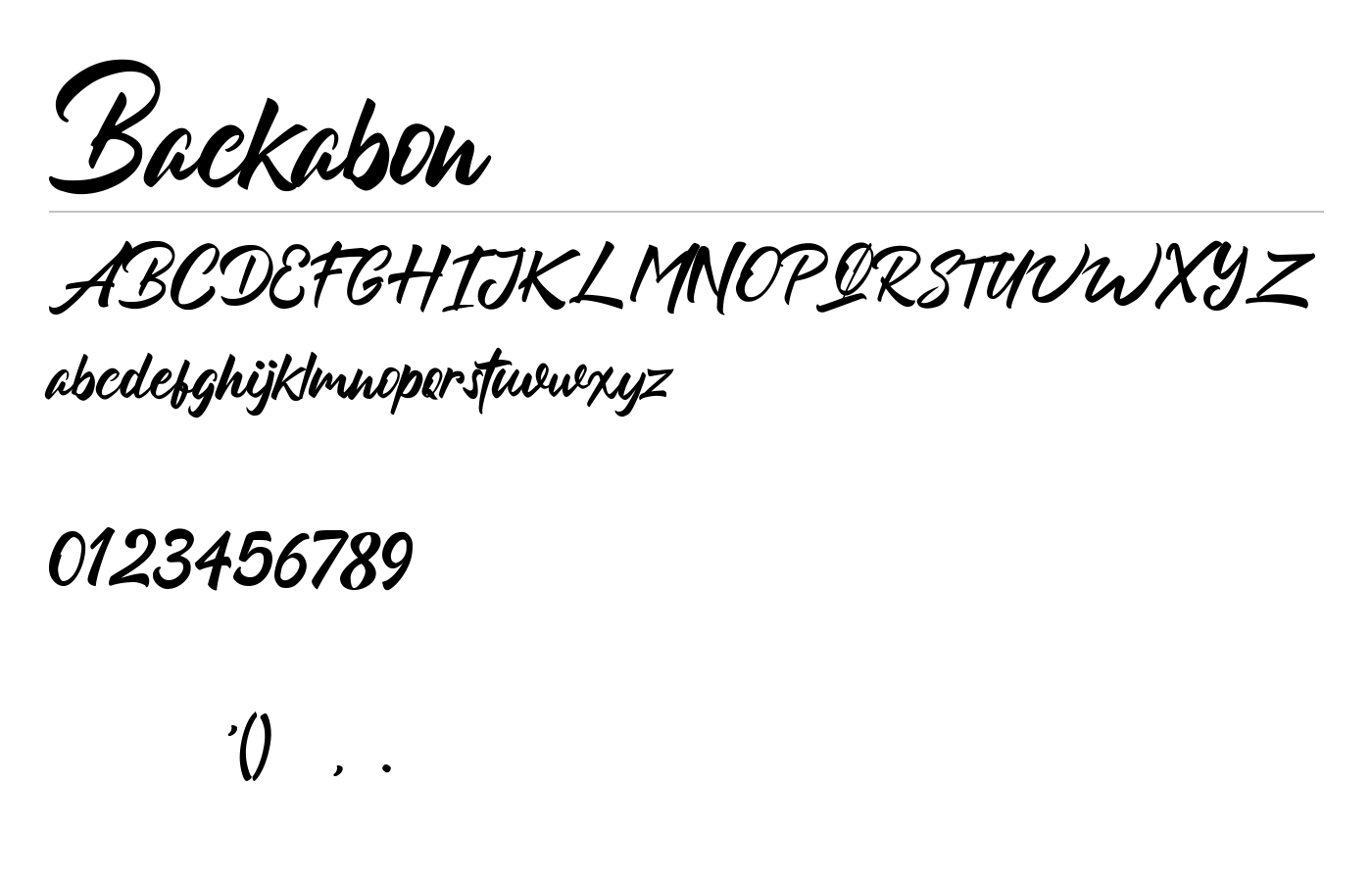 Backabon Font preview