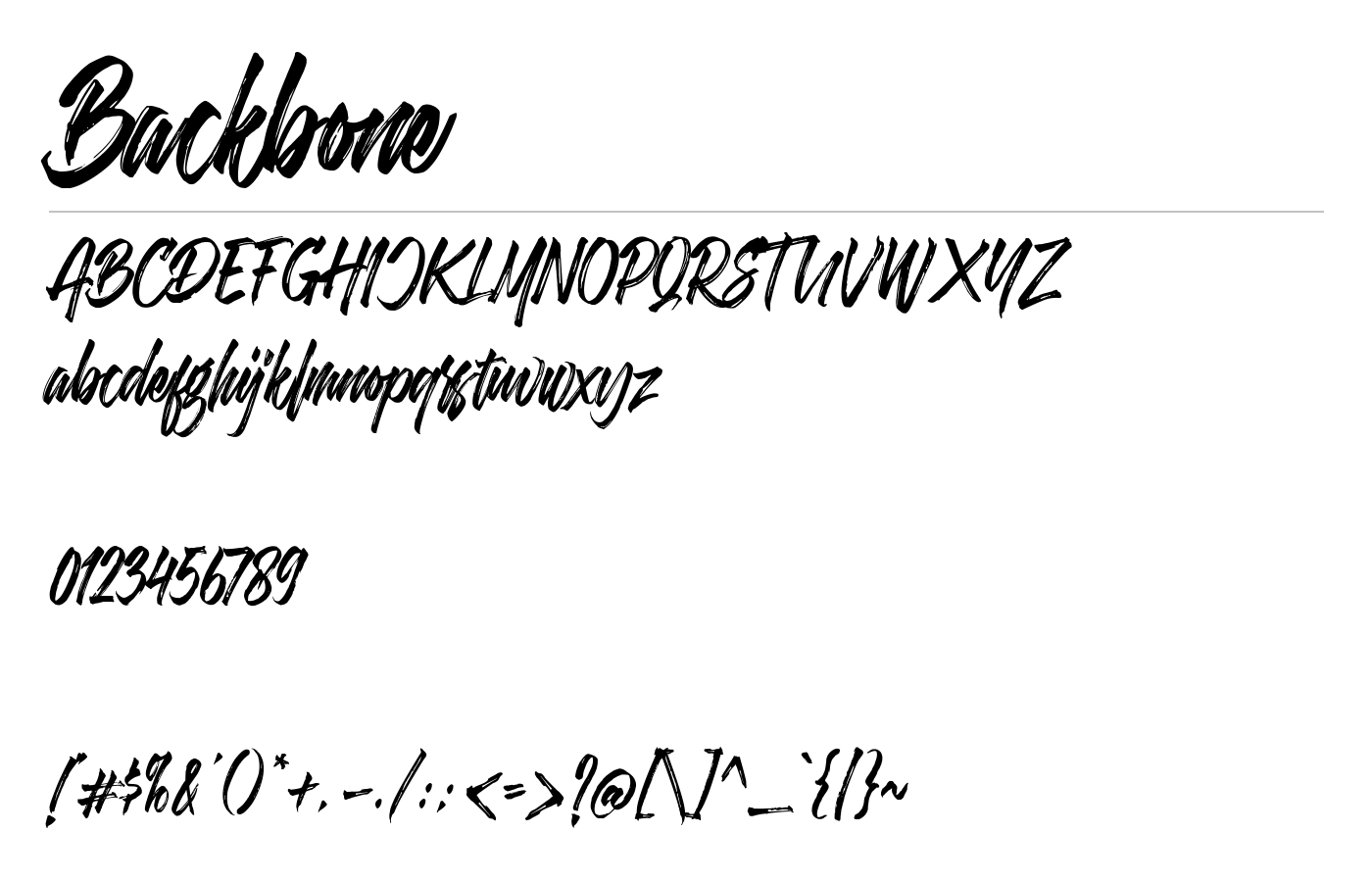 Backbone Font preview