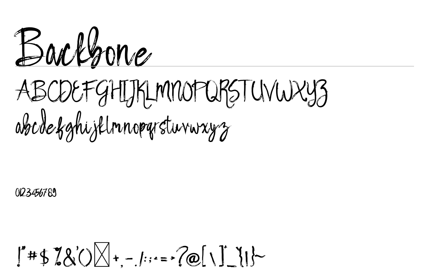 Backbone Font preview
