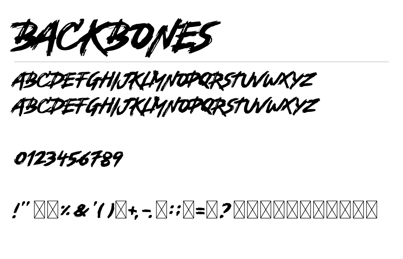 Backbones Font preview