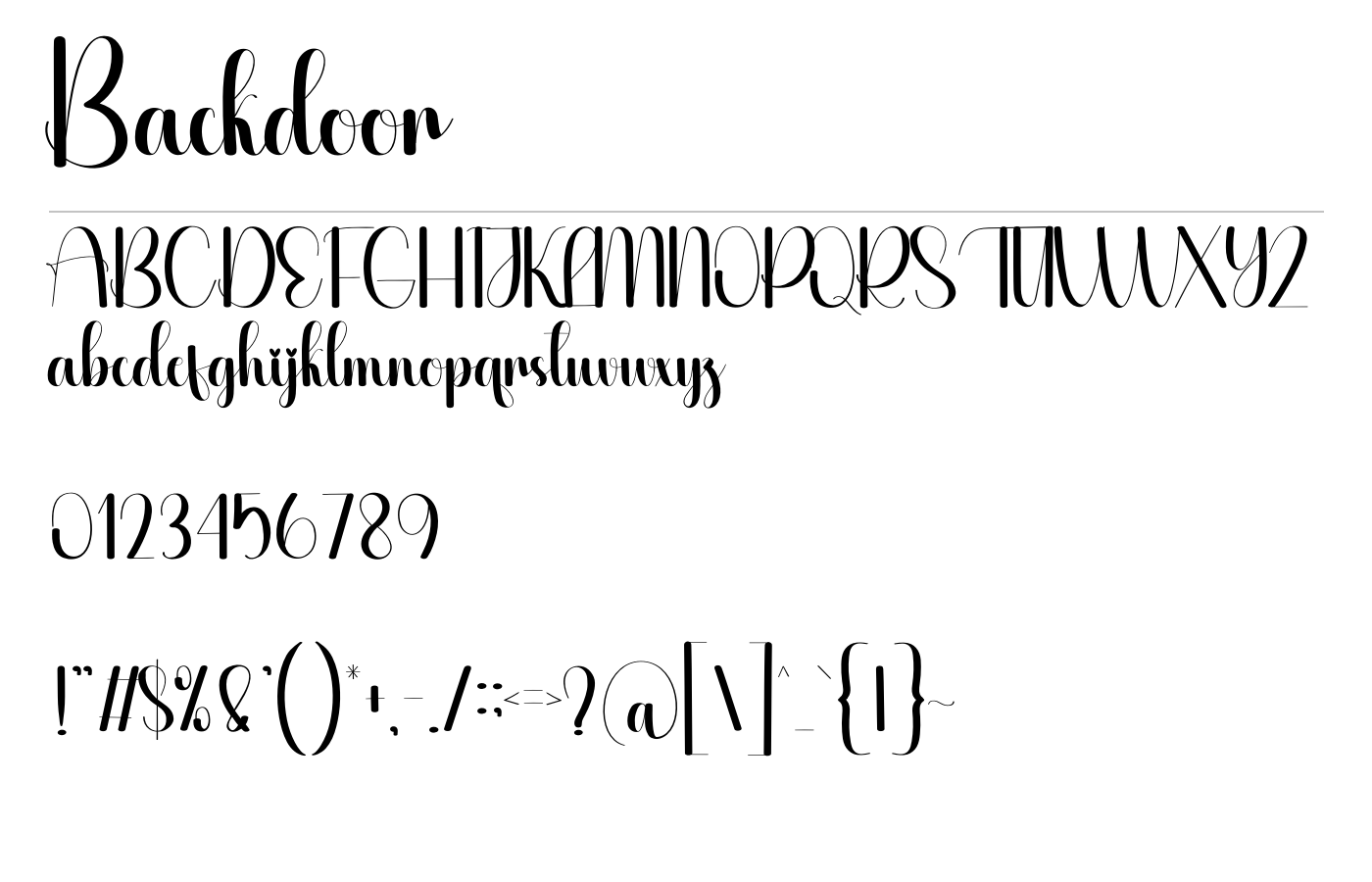 Backdoor Font preview