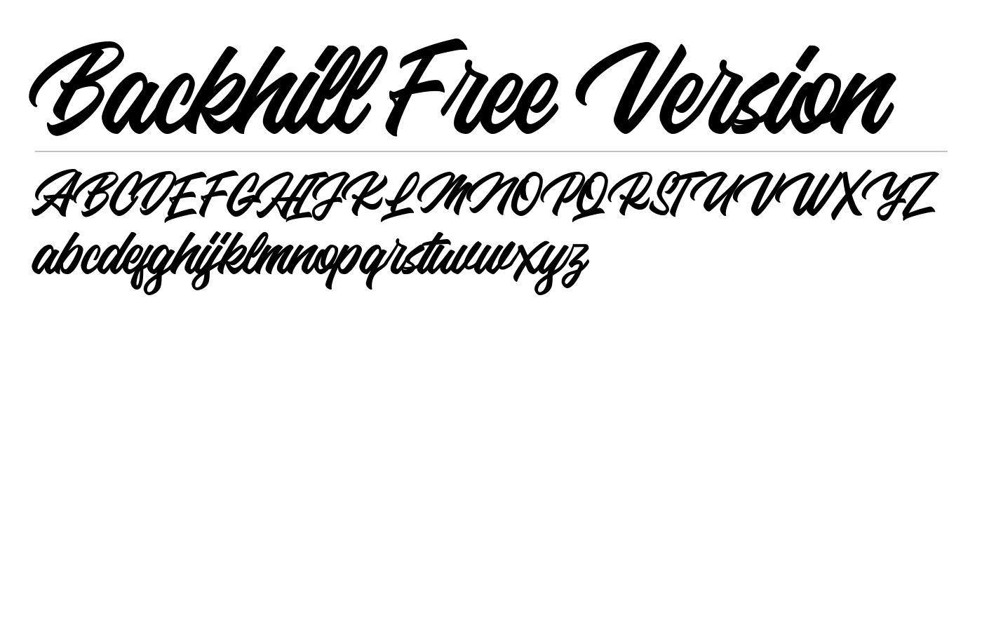 Backhill Font preview