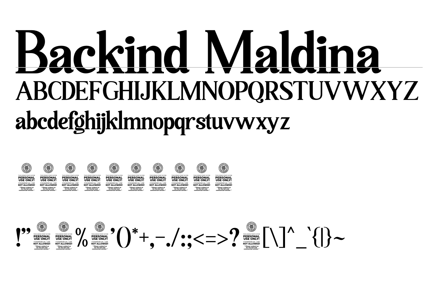 Backind Maldina Font preview