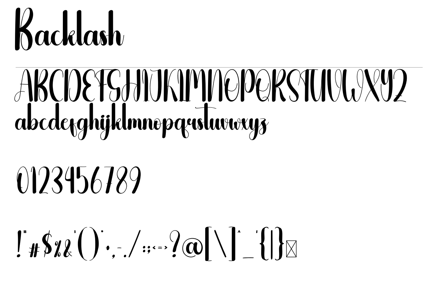 Backlash Font preview