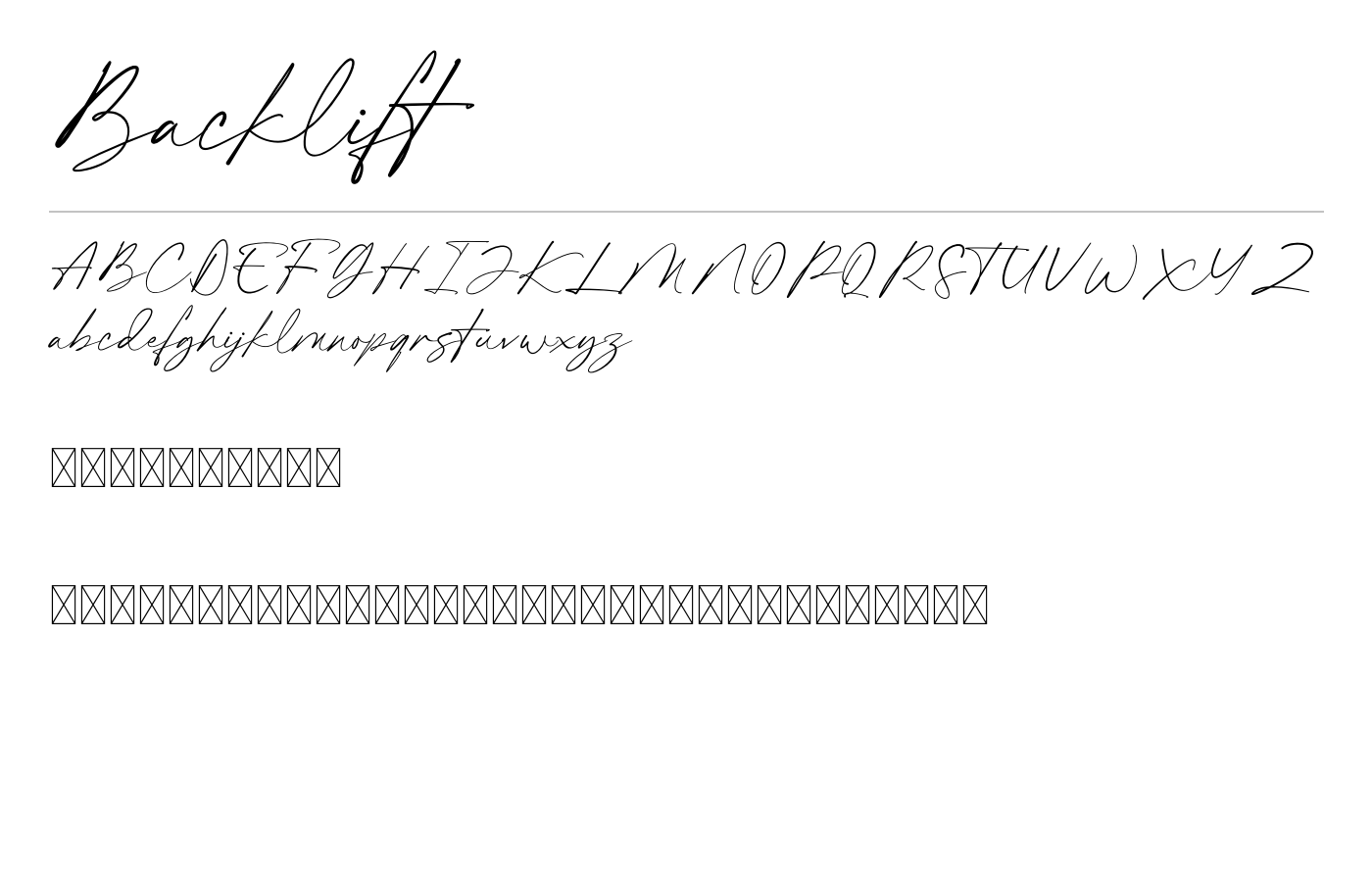 Backlift Font preview