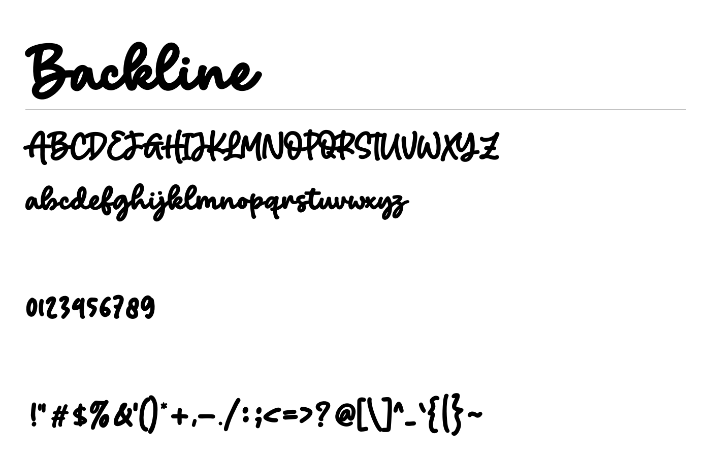 Backline Font preview