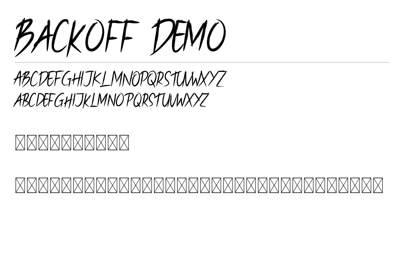 Backoff Demo Font preview