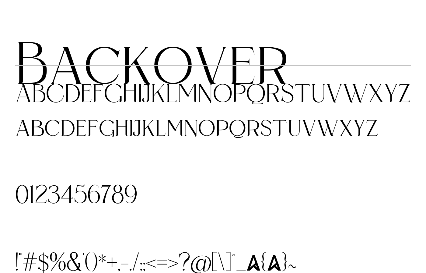 Backover Font preview