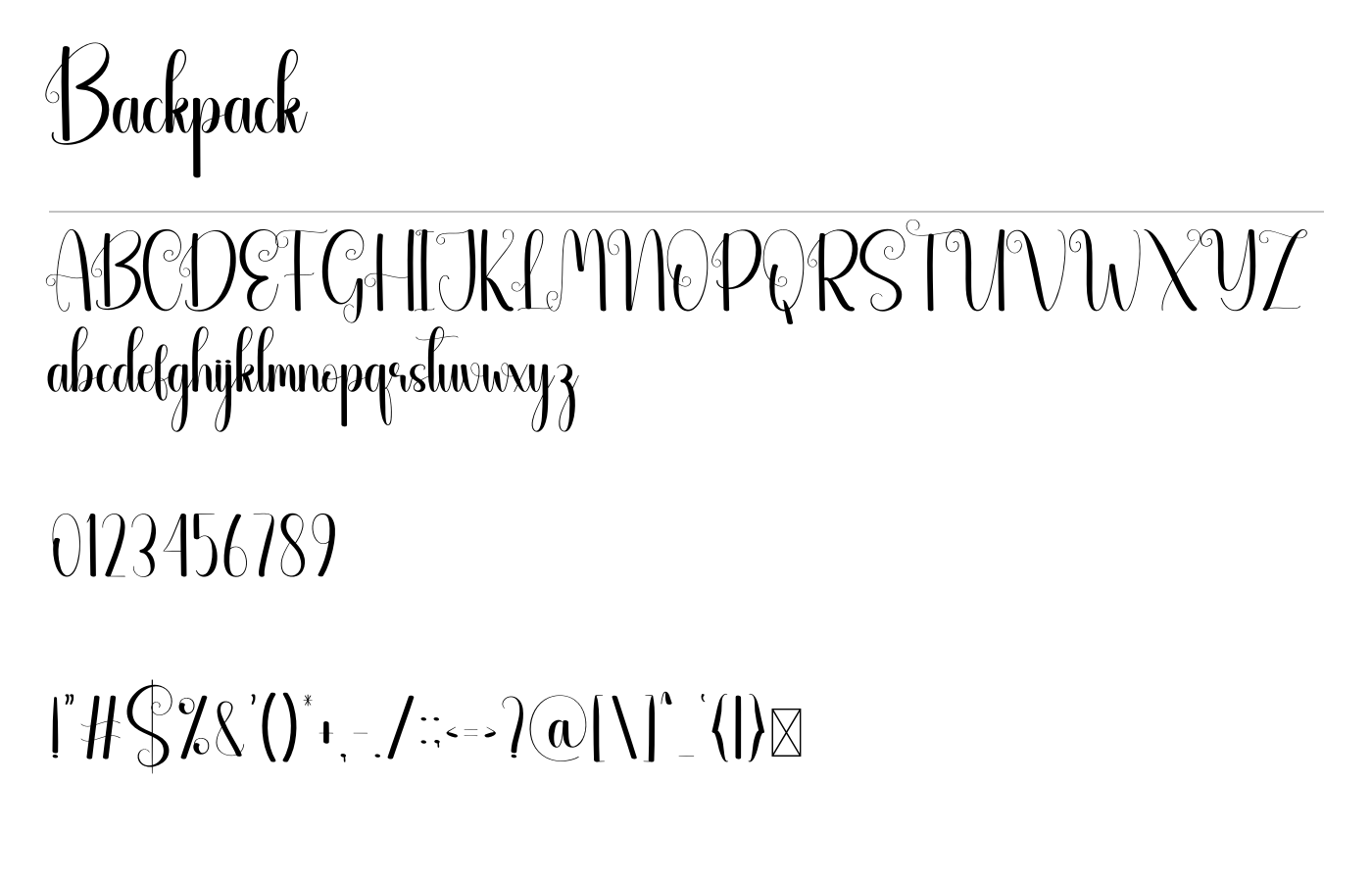 Backpack Font preview