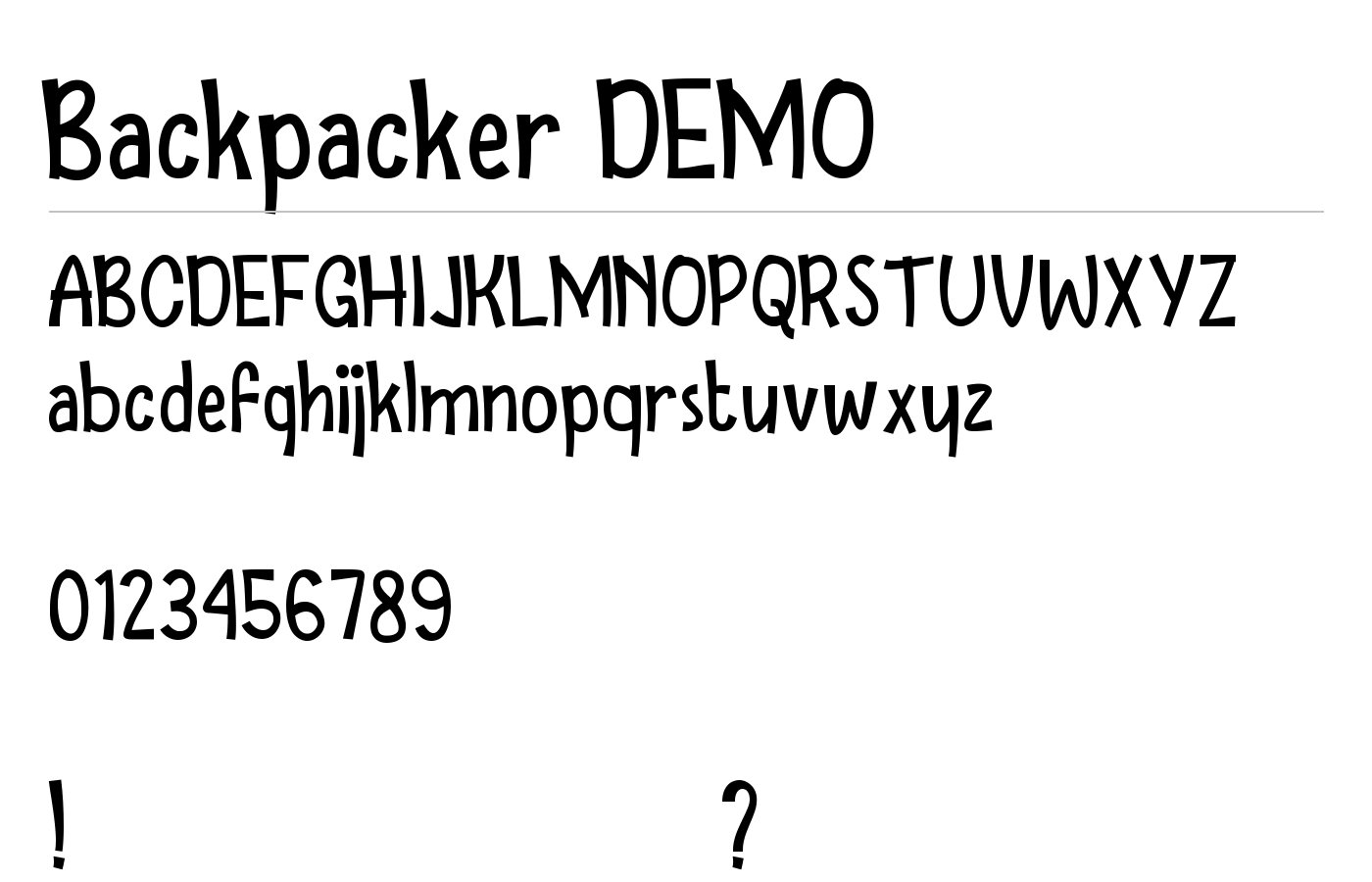 Backpacker DEMO Font preview