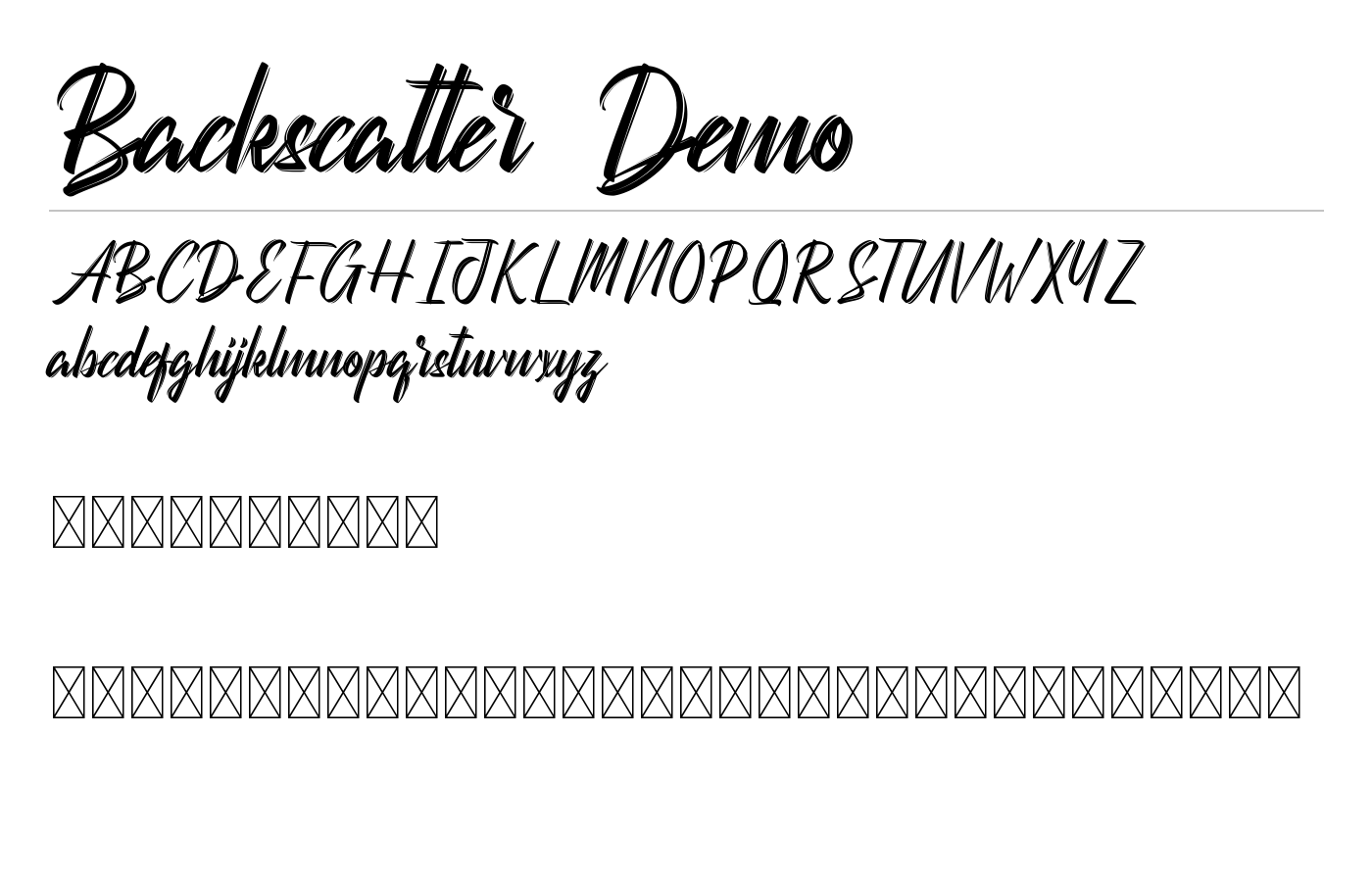 Backscatter Demo Font preview