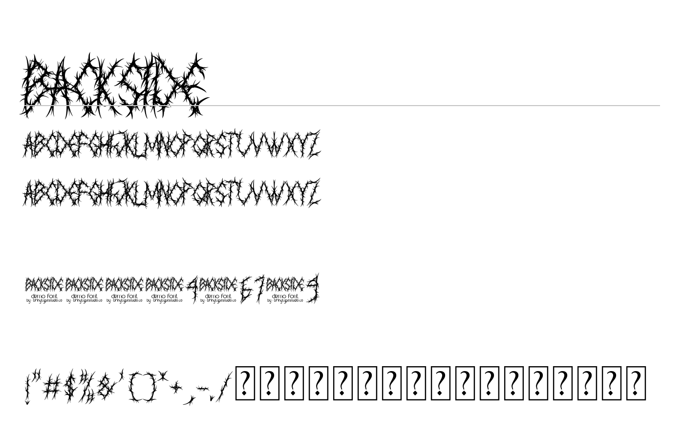 BACKSIDE Font preview