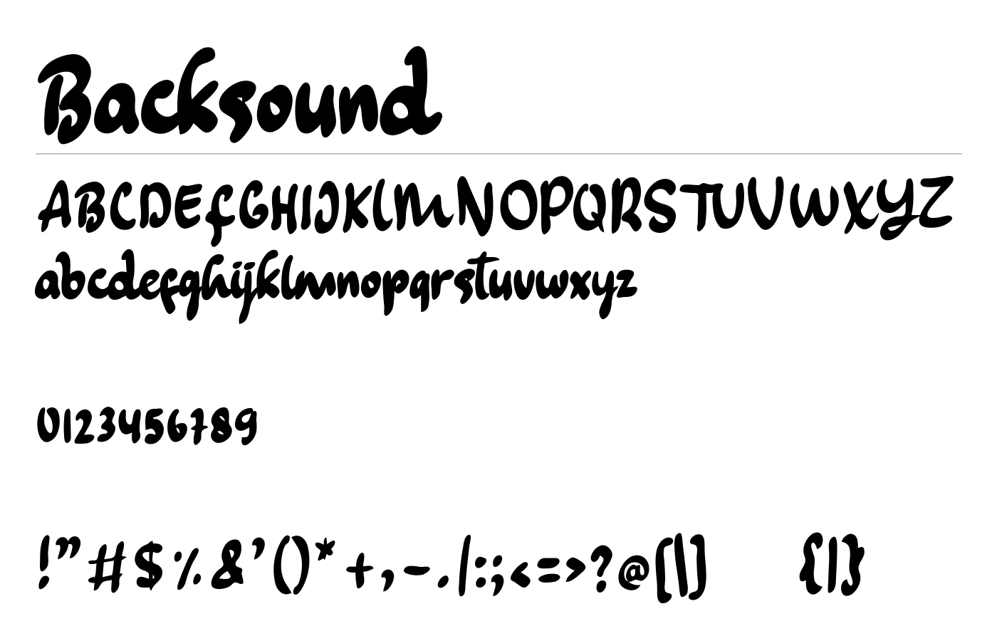 Backsound Font preview