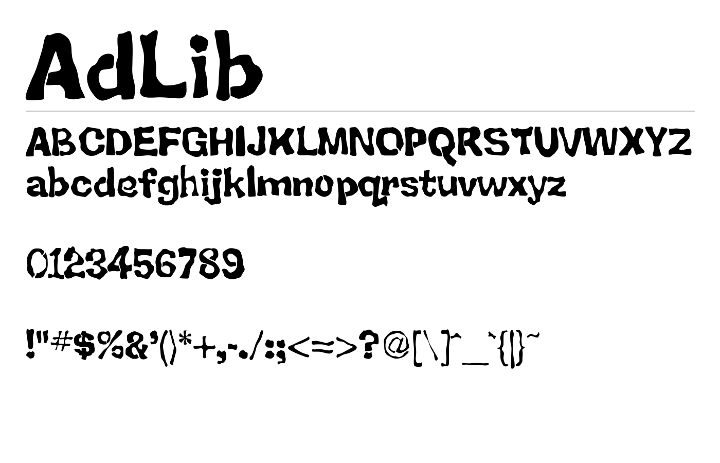 BackSplatter Font preview