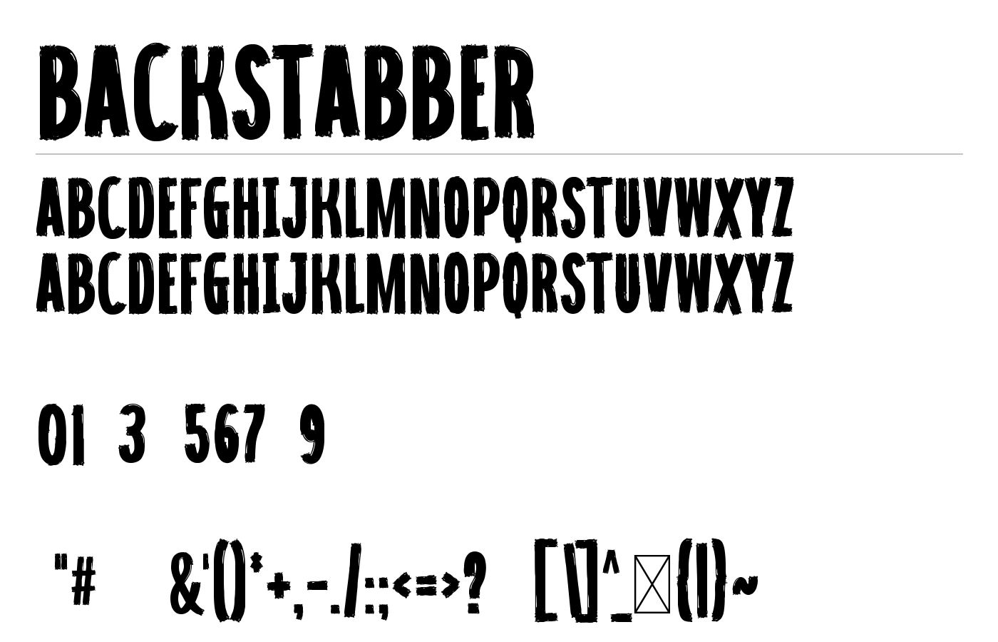 Backstabber Font preview