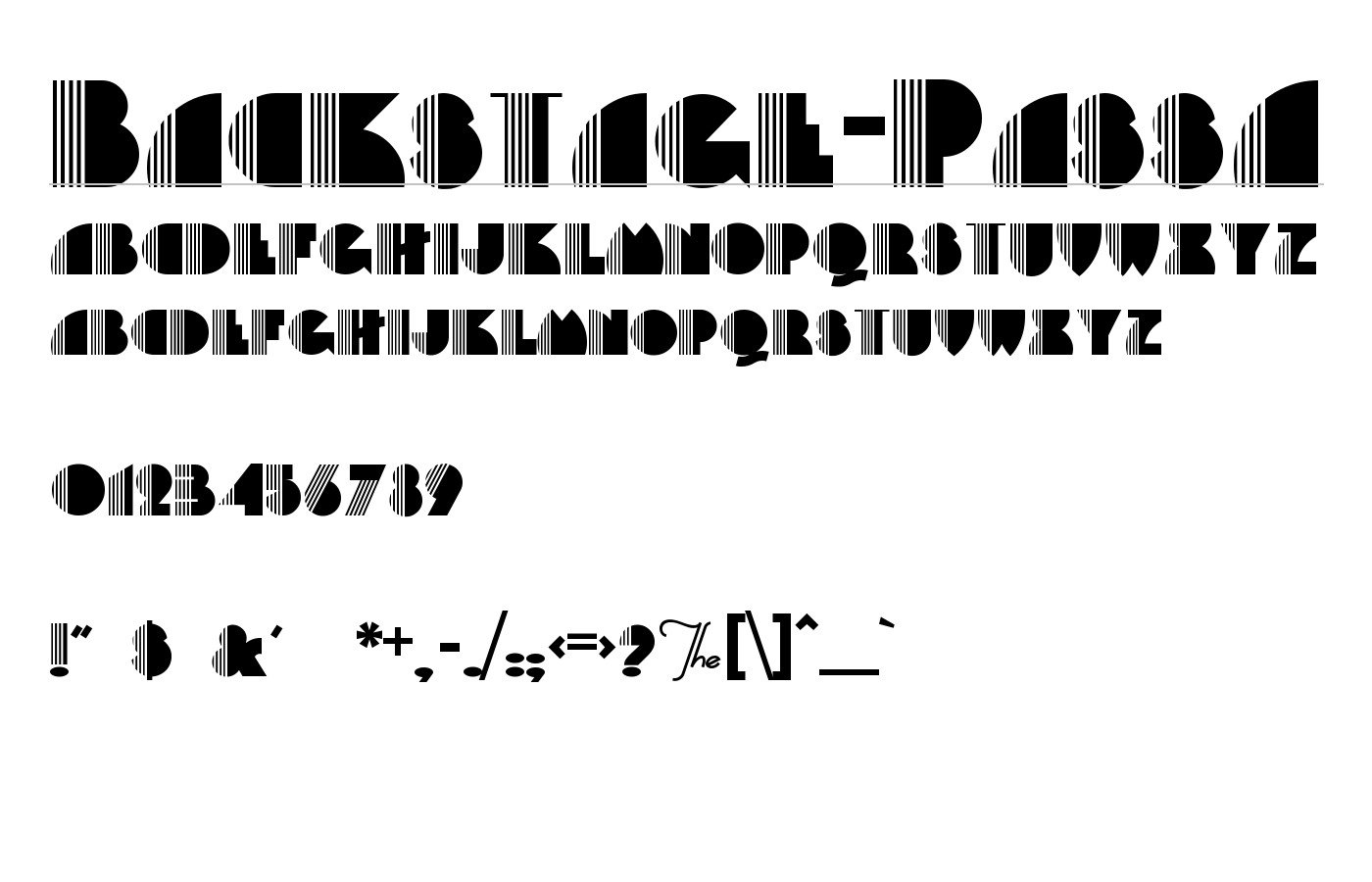 Backstage-PassA Font preview