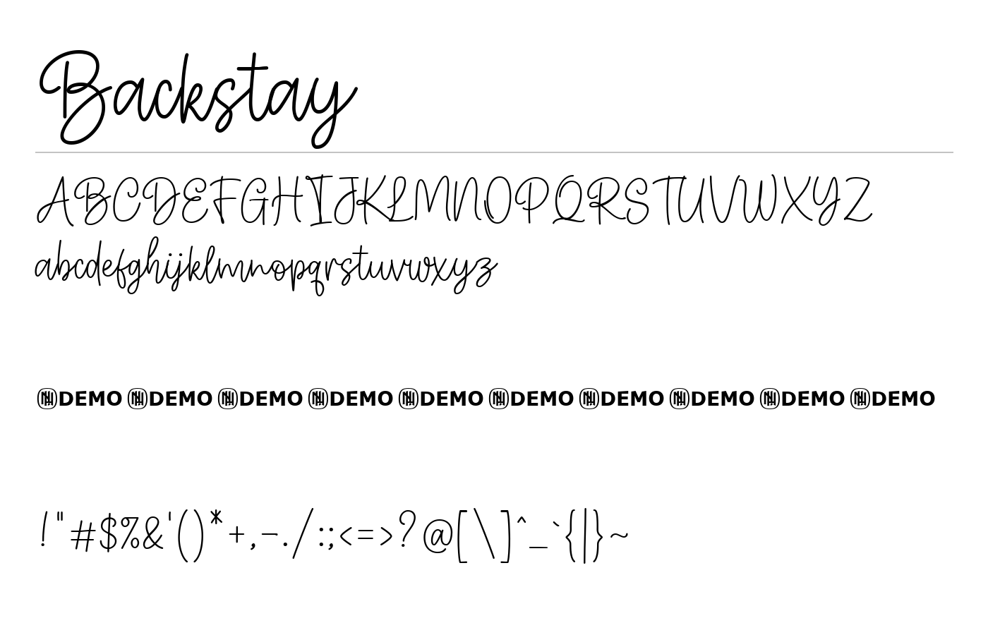 Backstay Font preview