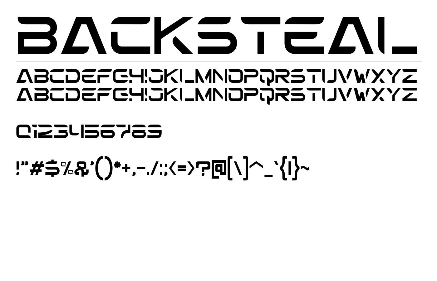 Backsteal Font preview