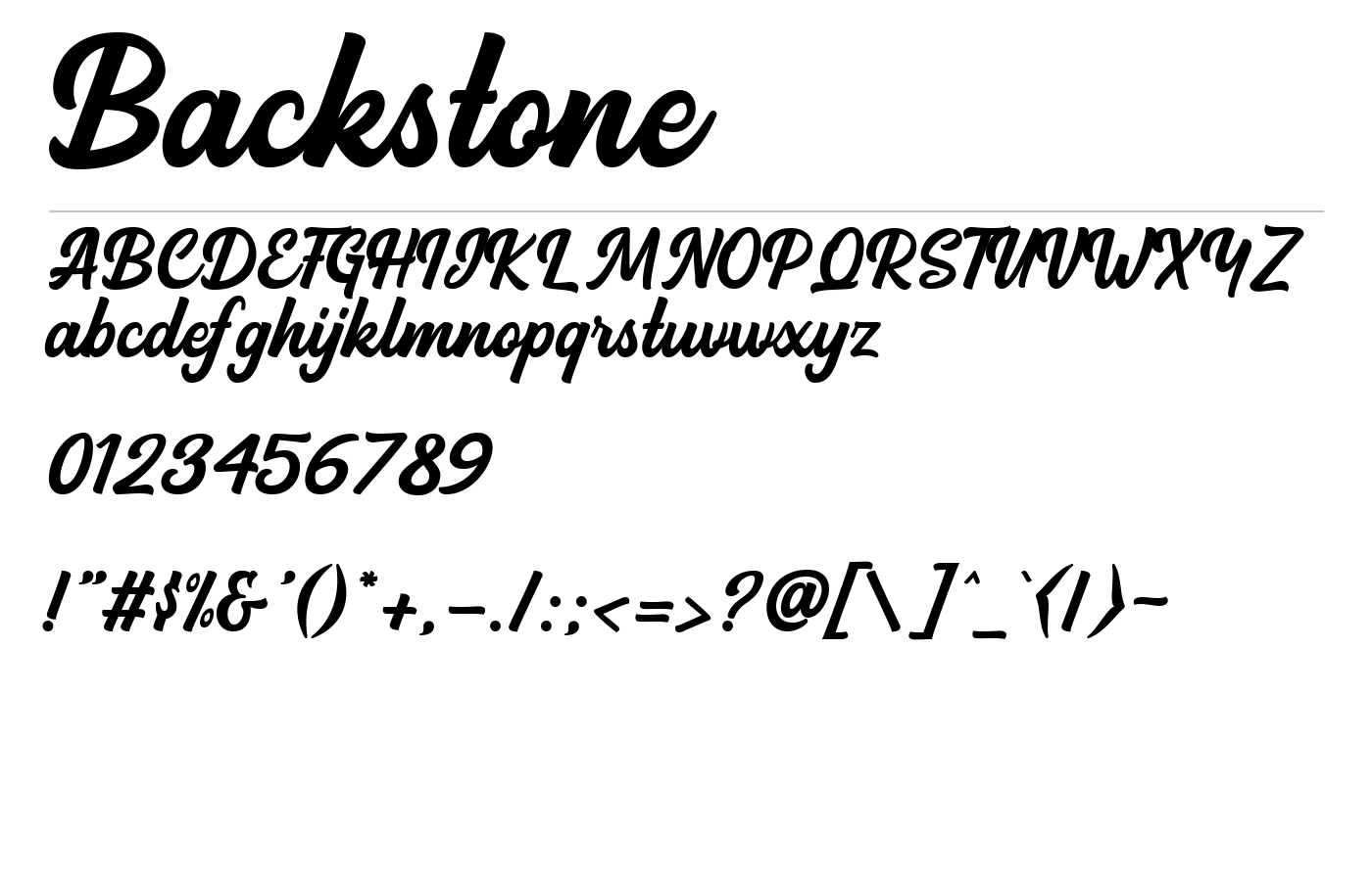 Backstone Font preview