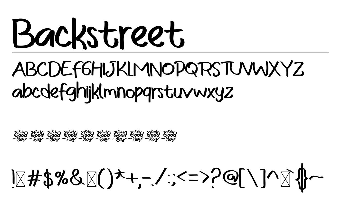 Backstreet Font preview