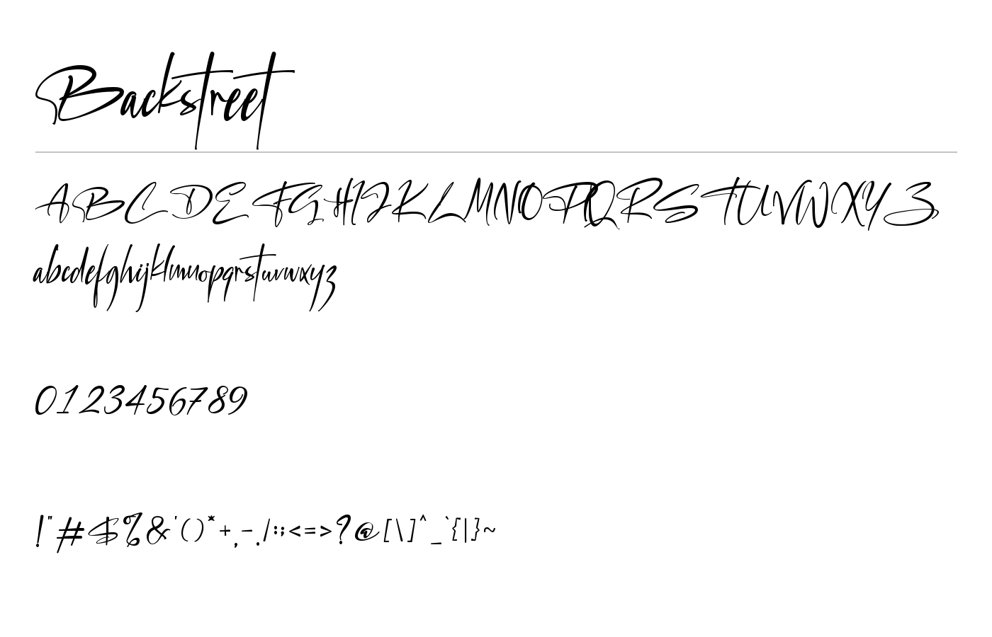 Backstreet Font preview