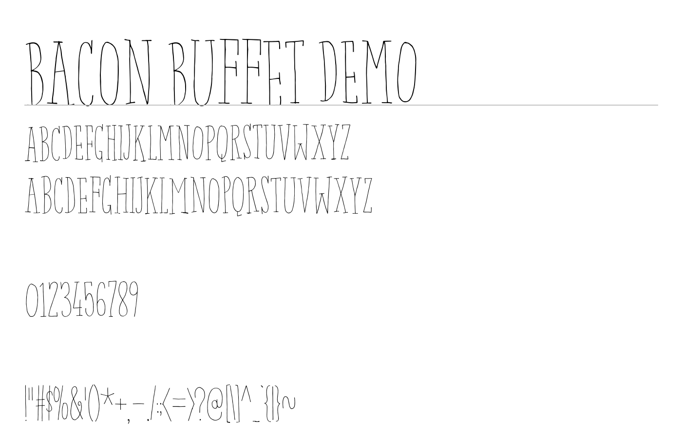 Bacon Buffet DEMO Font preview