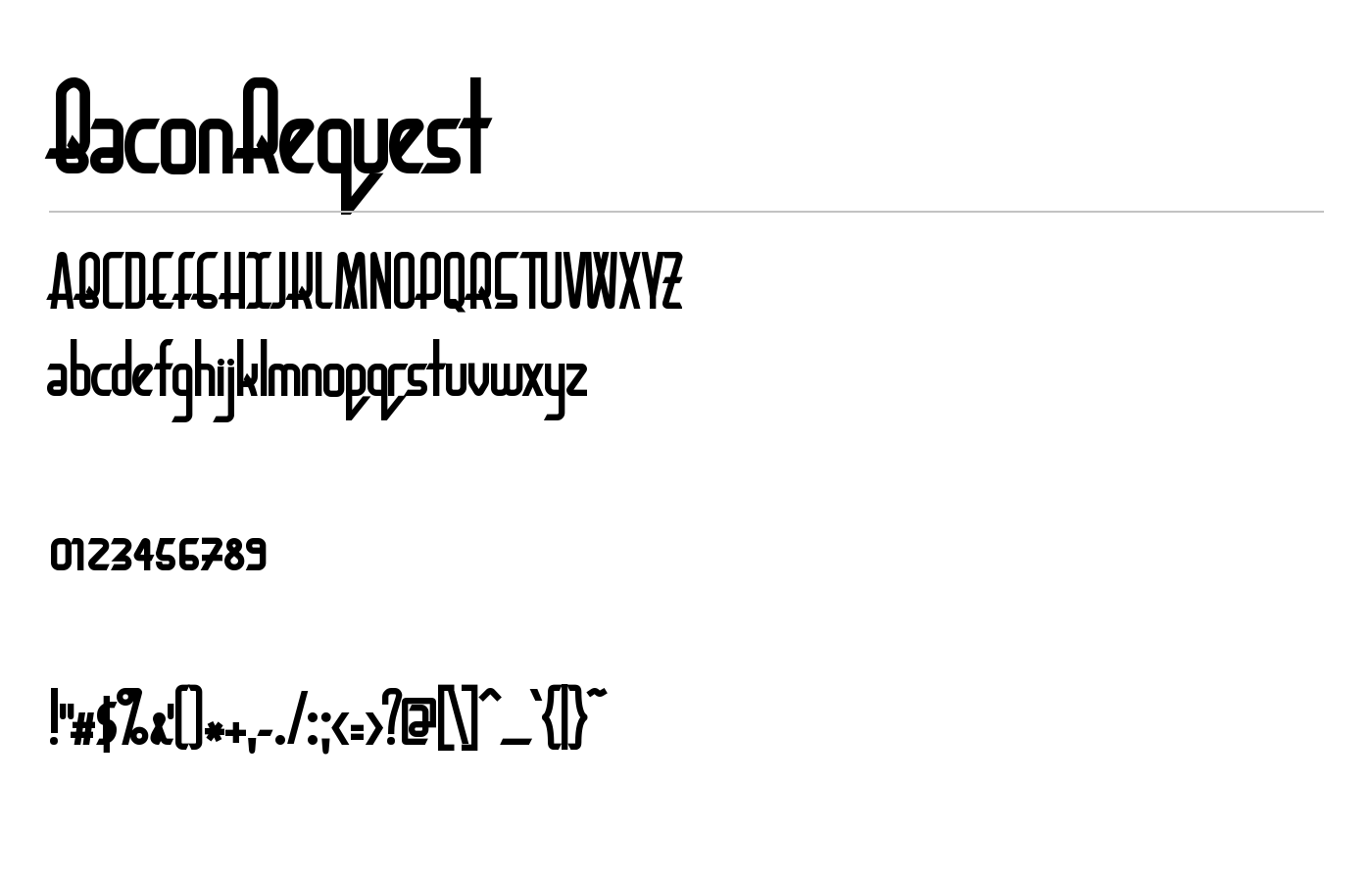 BaconRequest-Regular Font preview
